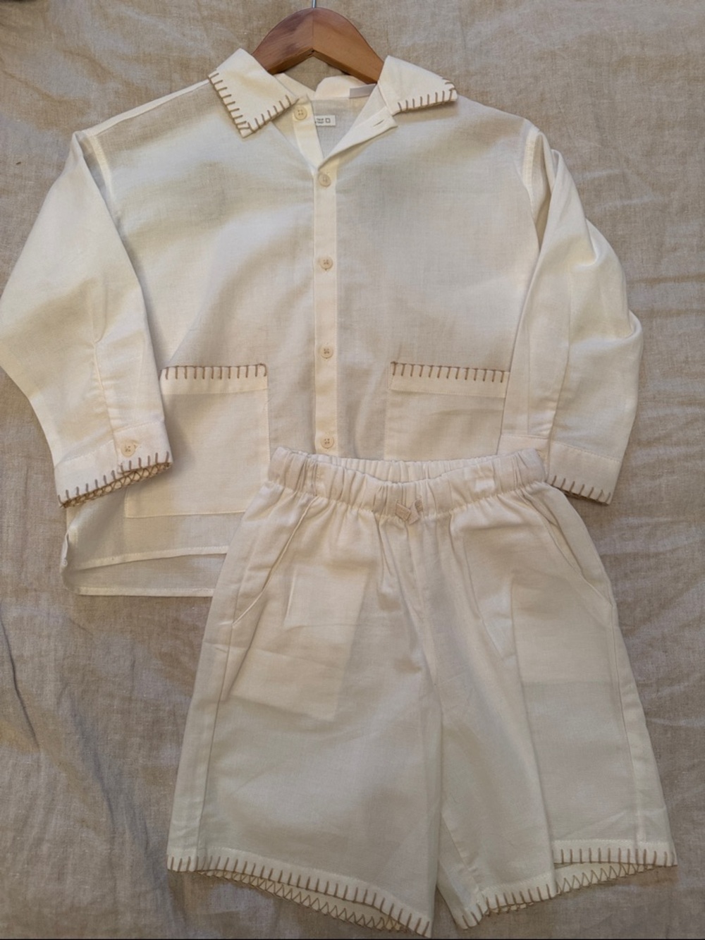 Zara Boys Size 6 Two-Piece Button Shirt & Shorts Set for Photos